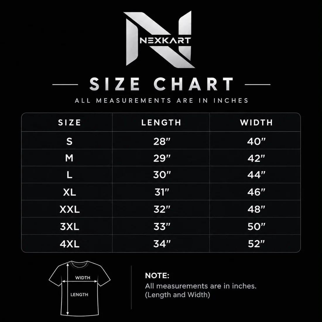 Ferrari & McLaren size chart